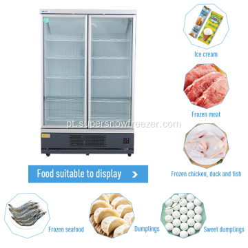Visor de porta de vidro vertical comercial Freezer mais frio